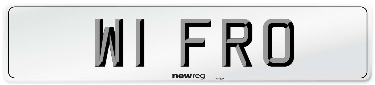 W1 FRO Number Plate from New Reg